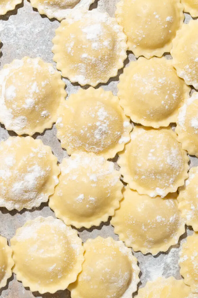 Ravioli in een Boursin saus