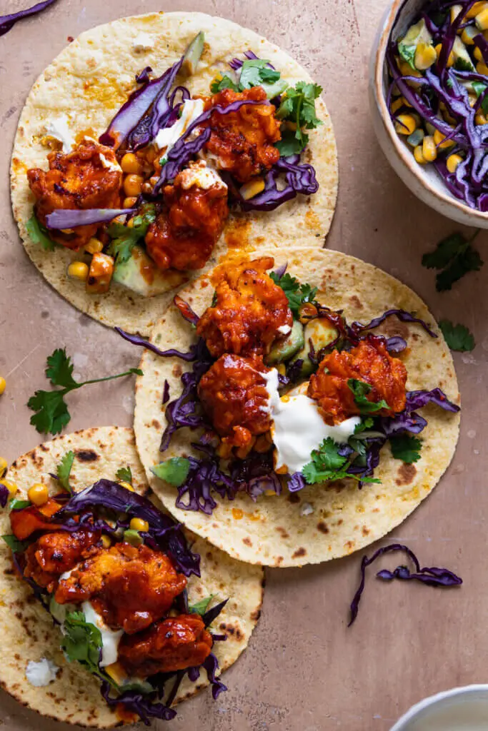 Buffalo chicken tacos