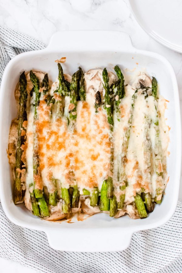 asperge champignon gratin