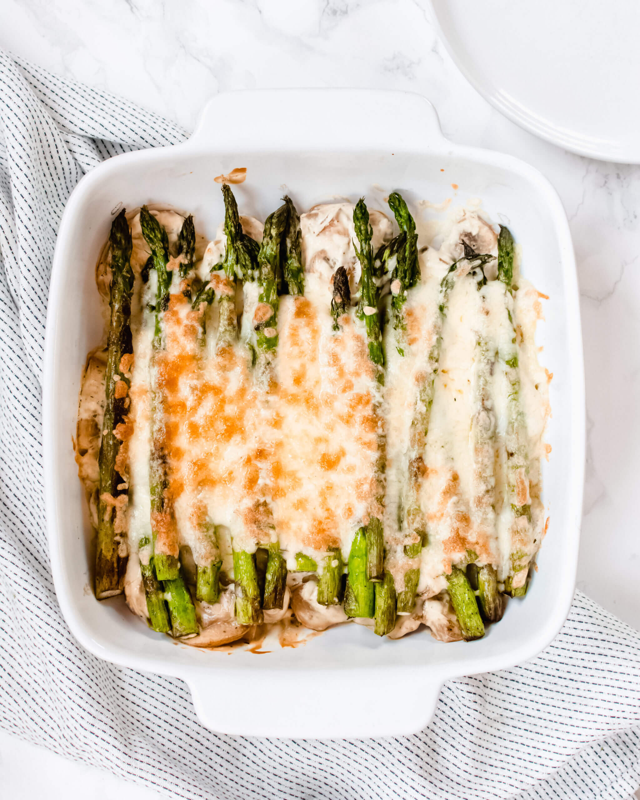 asperge champignon gratin