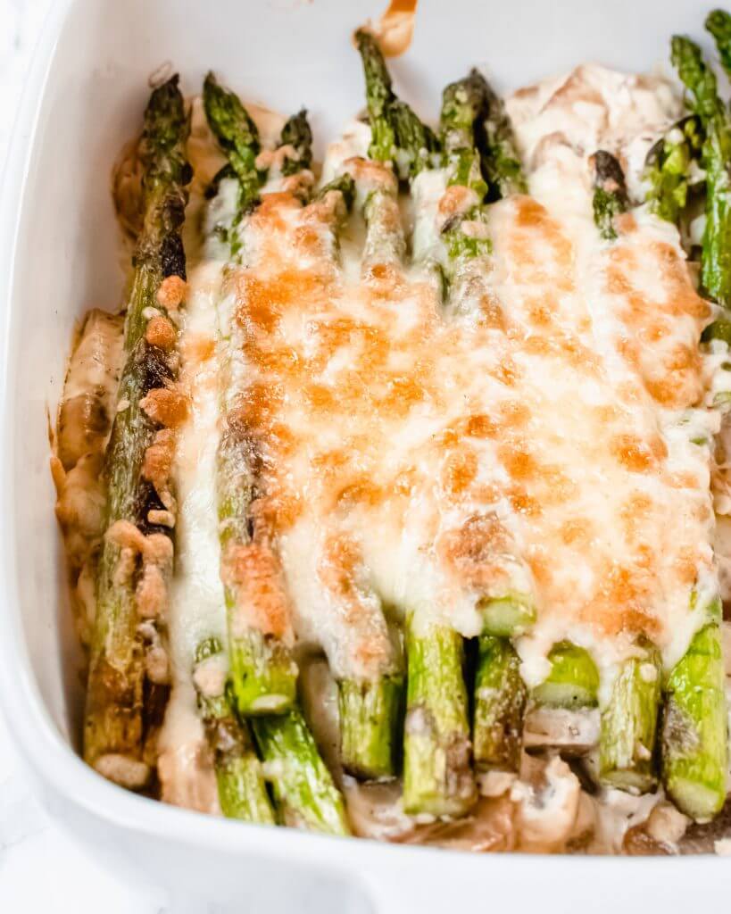 asperge champignon gratin