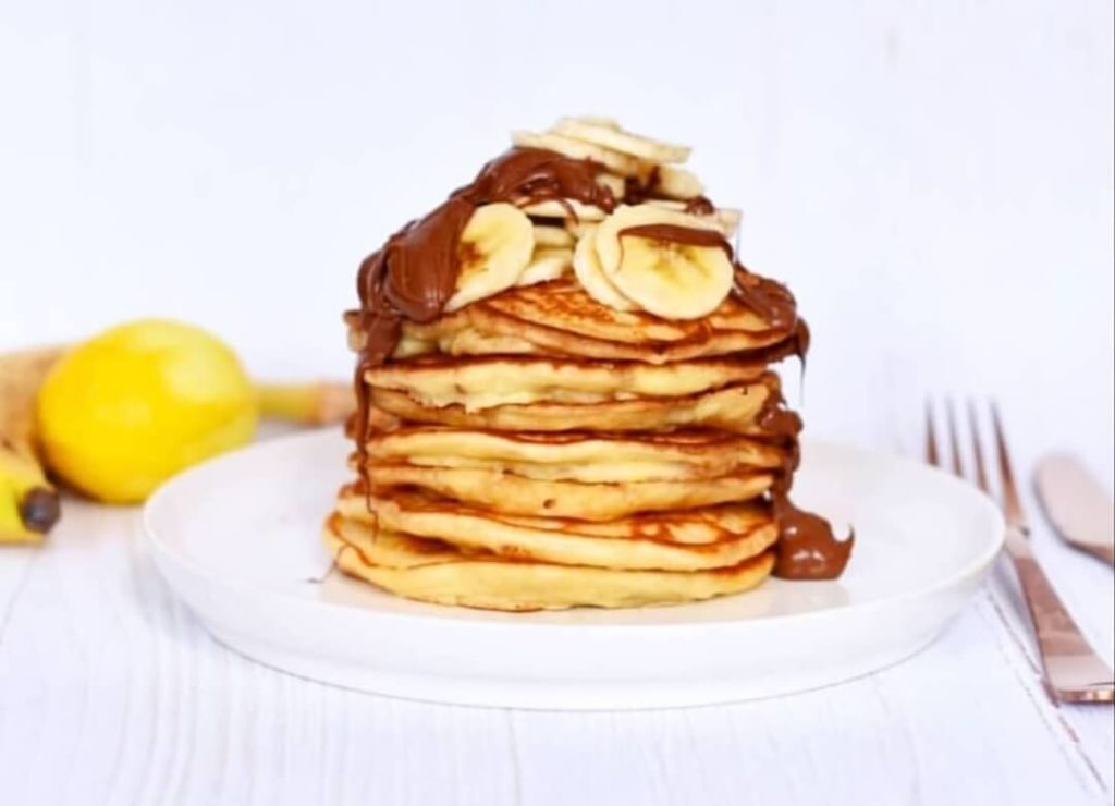 american pancakes met nutella en banaan