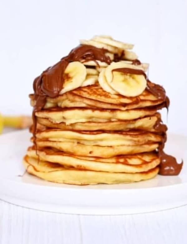 american pancakes met nutella en banaan
