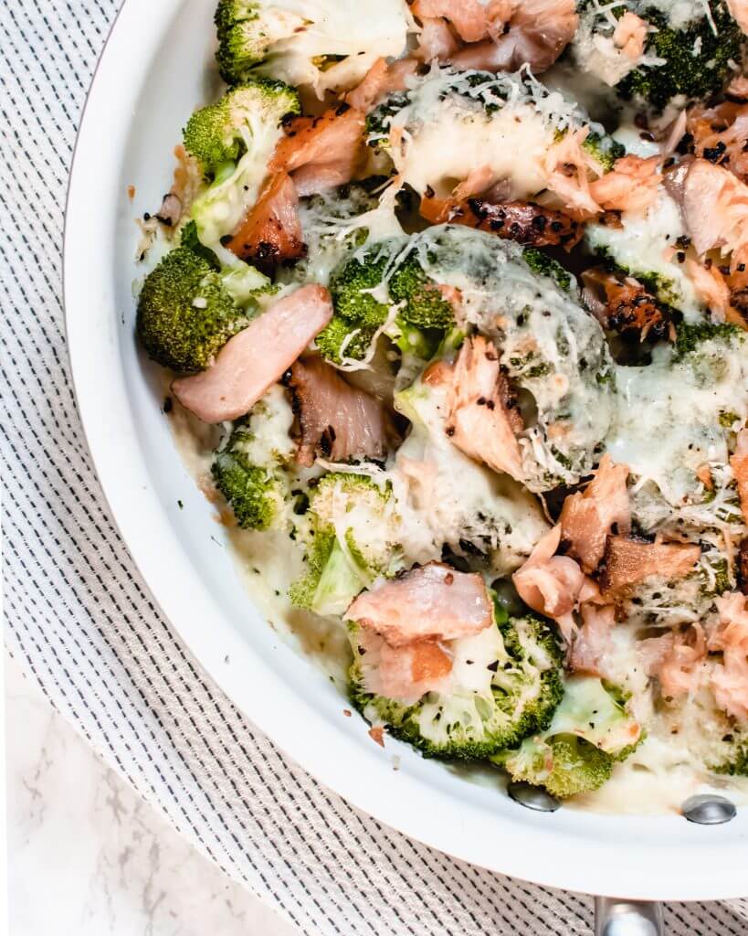 broccoli gratin met warmgerookte zalm