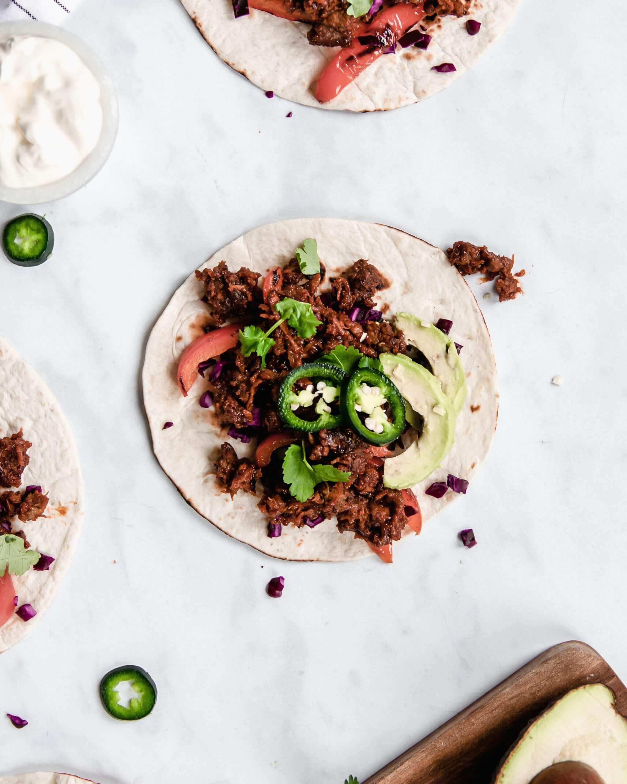 taco met pulled oats