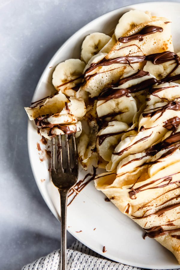 Flensjes met banaan en nutella