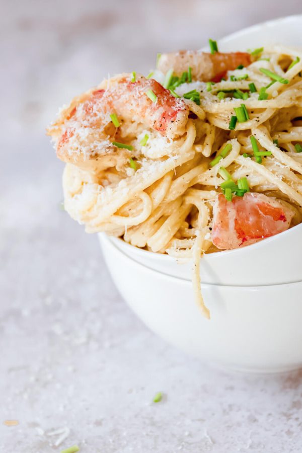 spaghetti garnalen bisque
