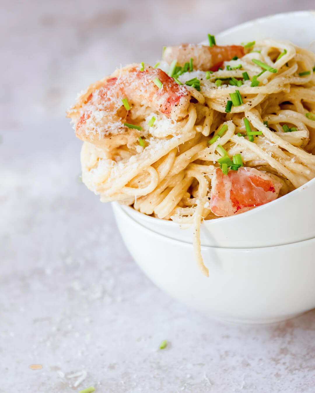 spaghetti garnalen bisque