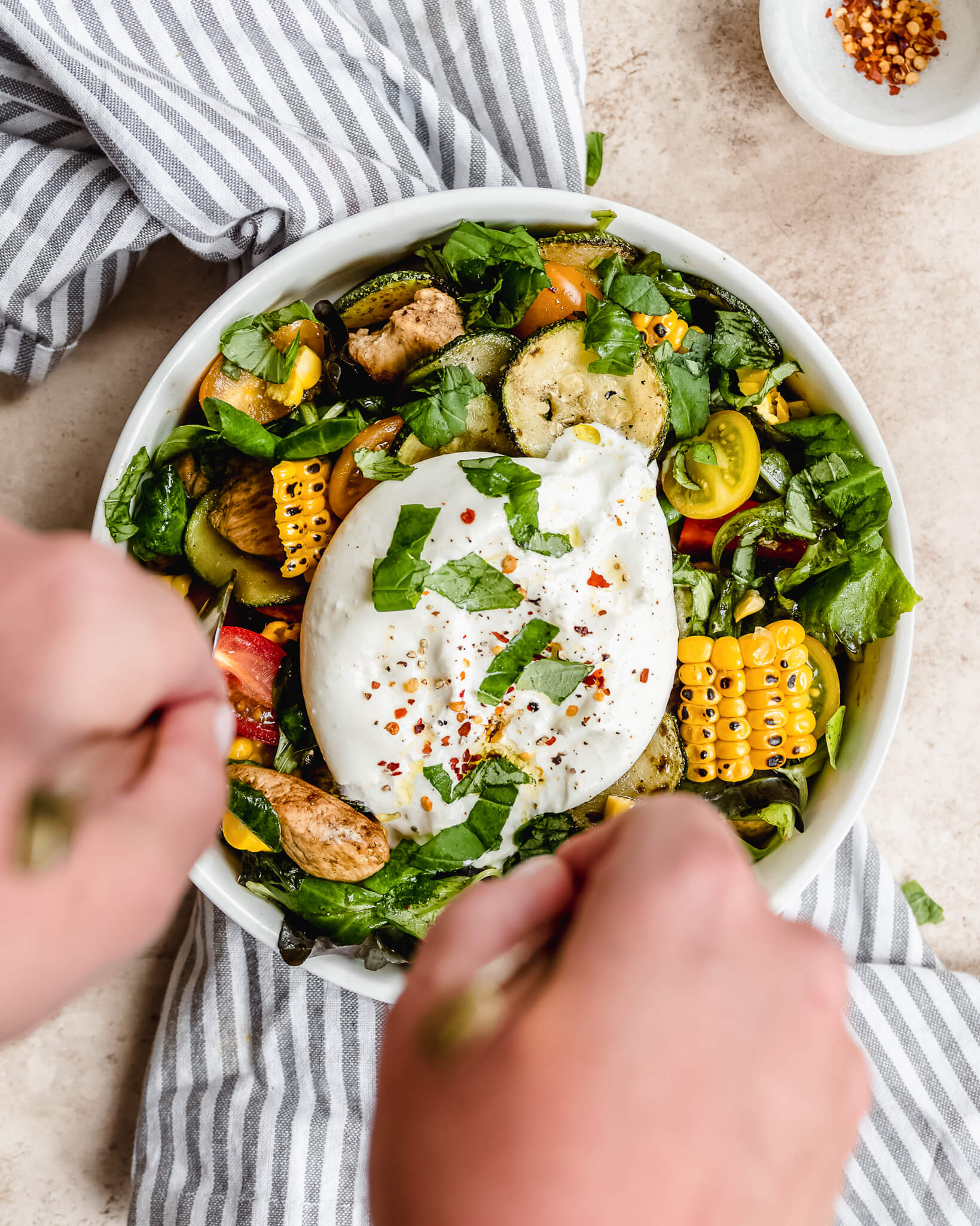 salade met burrata