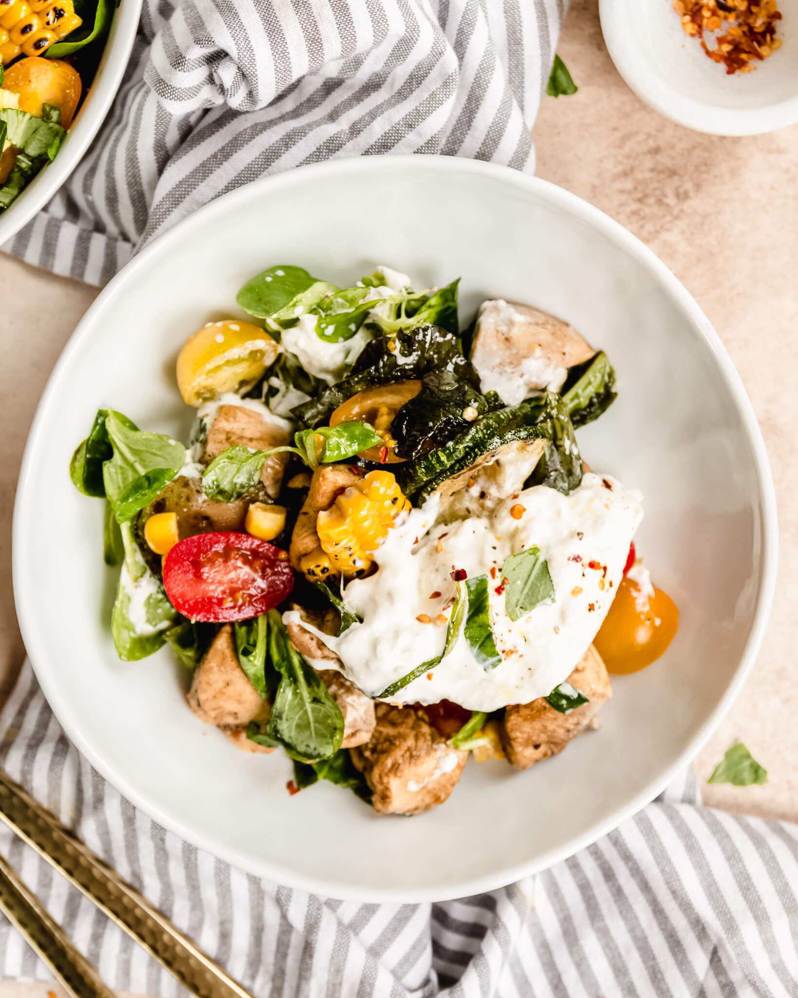 salade met burrata