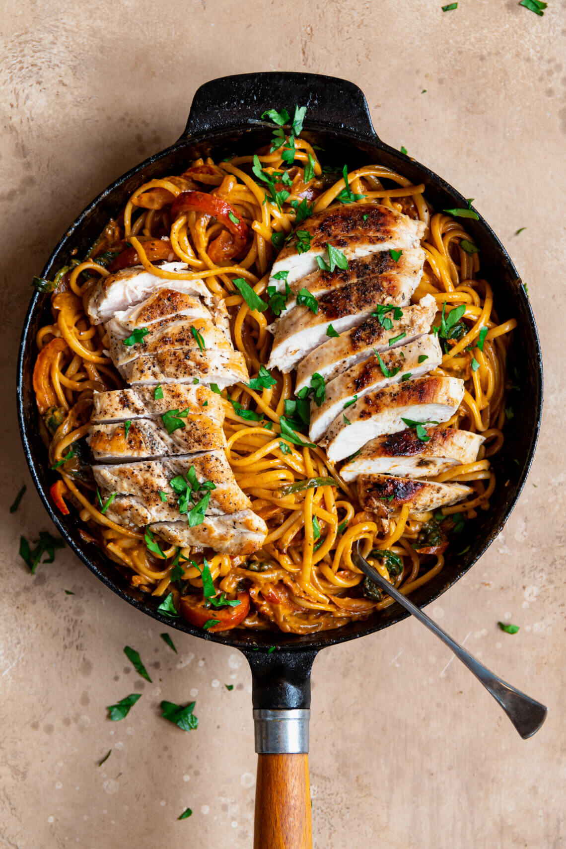 'Tuscan chicken' spaghetti