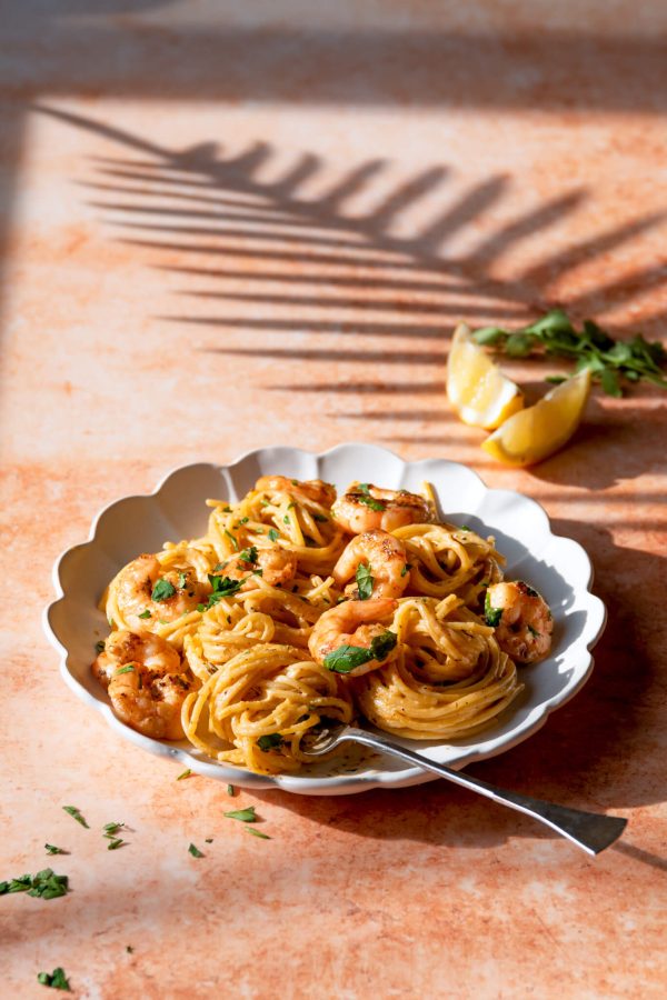 Bang Bang spaghetti met garnalen