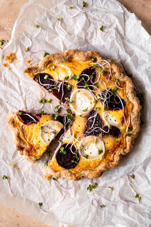 Quiche met bieten en geitenkaas