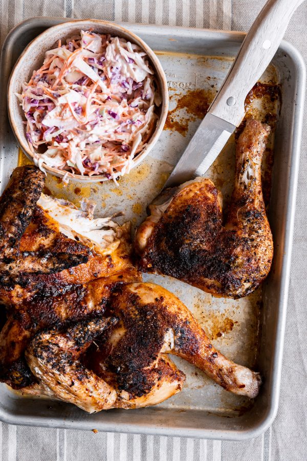 Gevlinderde 'blackened' kip