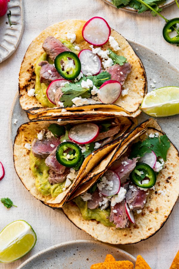 Steak taco’s met avocado crème