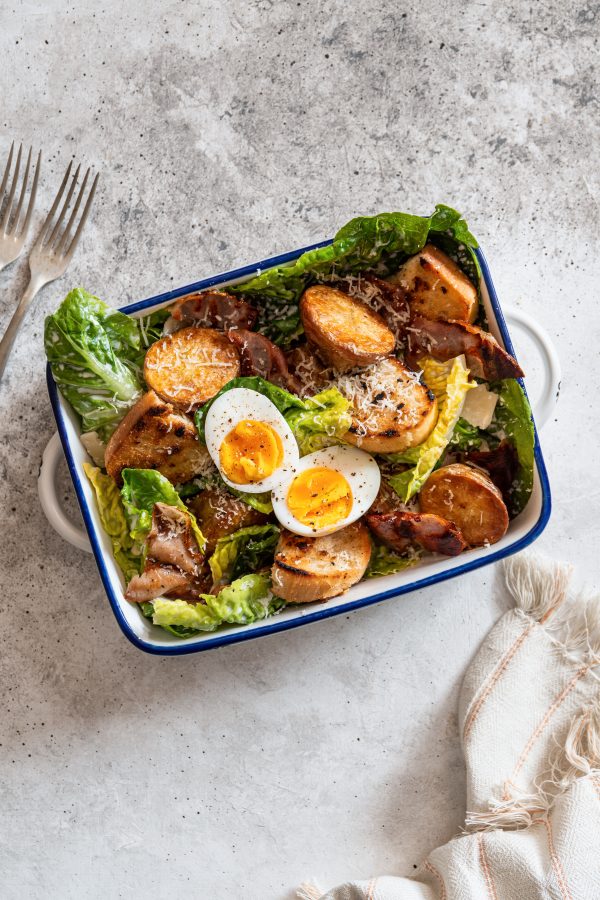 Salade met geroosterde aardappel
