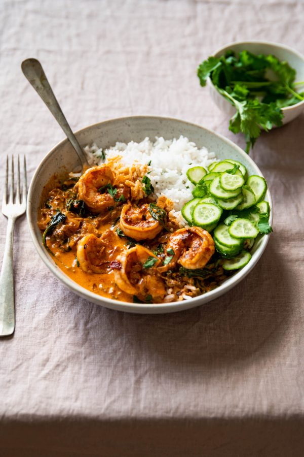 Garnalen in een romige chipotle saus