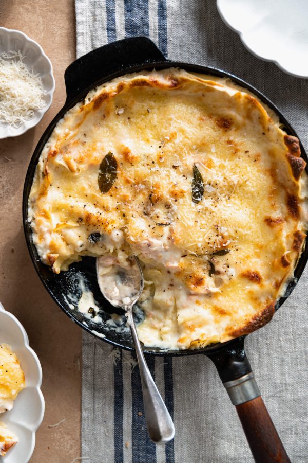 Lasagne met salie en zalm