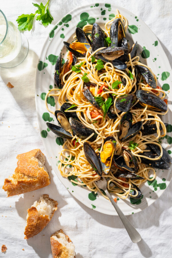 Spaghetti met mosselen